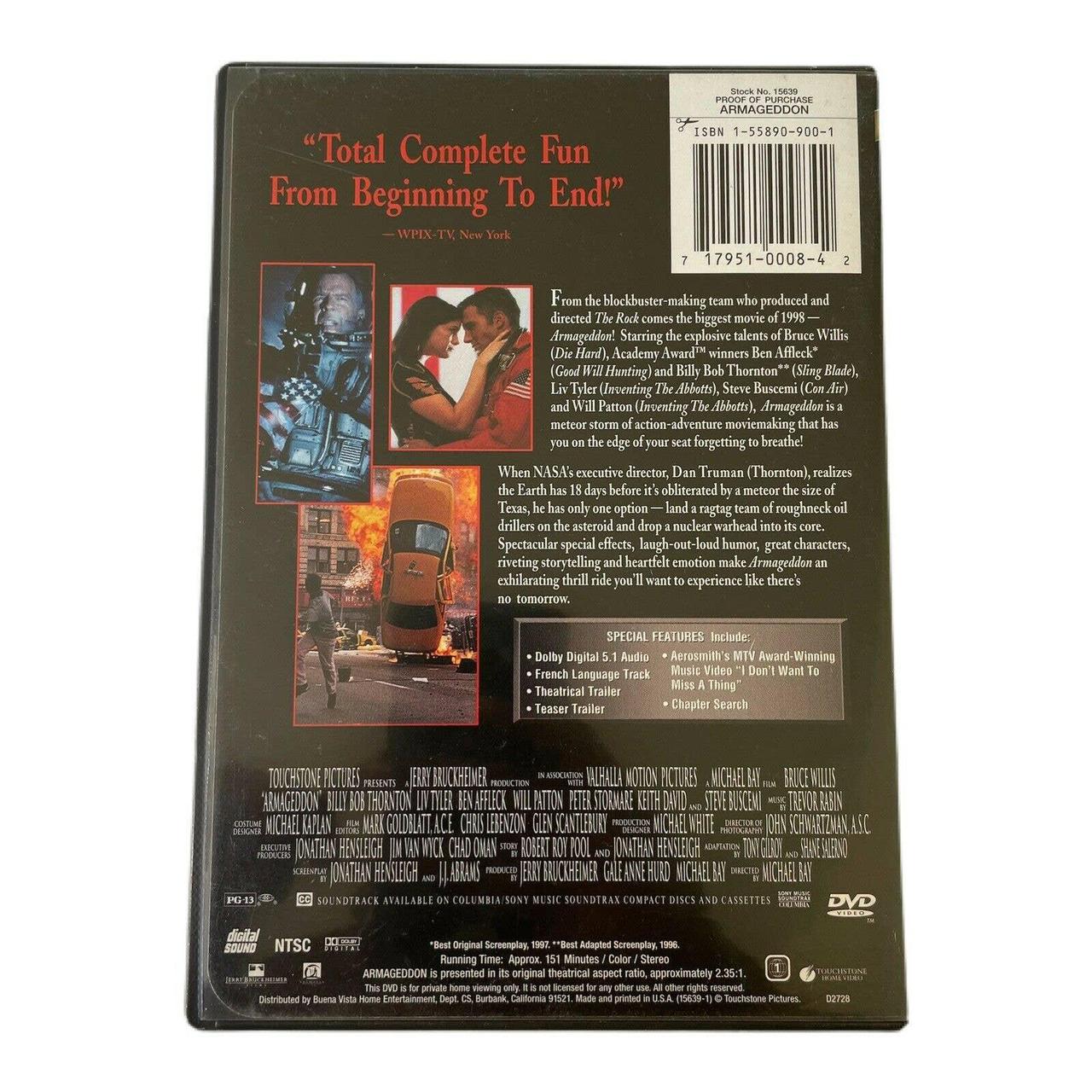 Product Image 4 - Armageddon (DVD, 1998). Ships Media