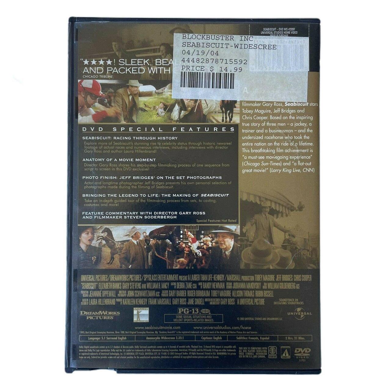 Product Image 4 - Seabiscuit (DVD, 2003). Ships Media