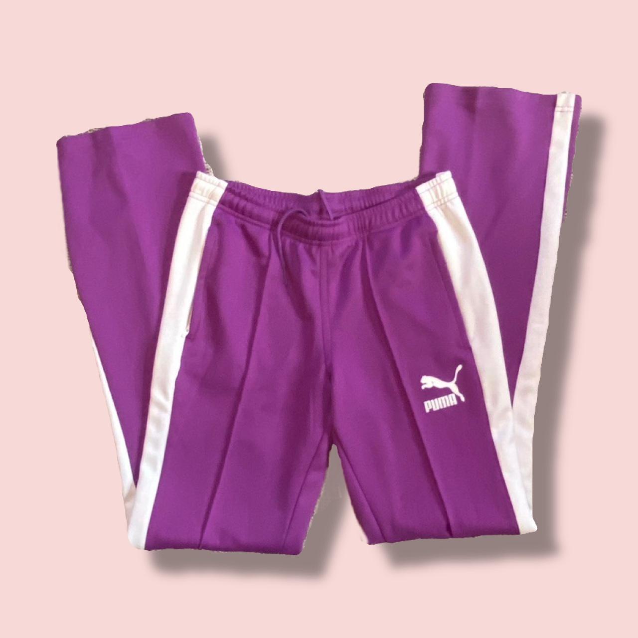 Puma Women's Purple and White Joggerstracksuits Depop