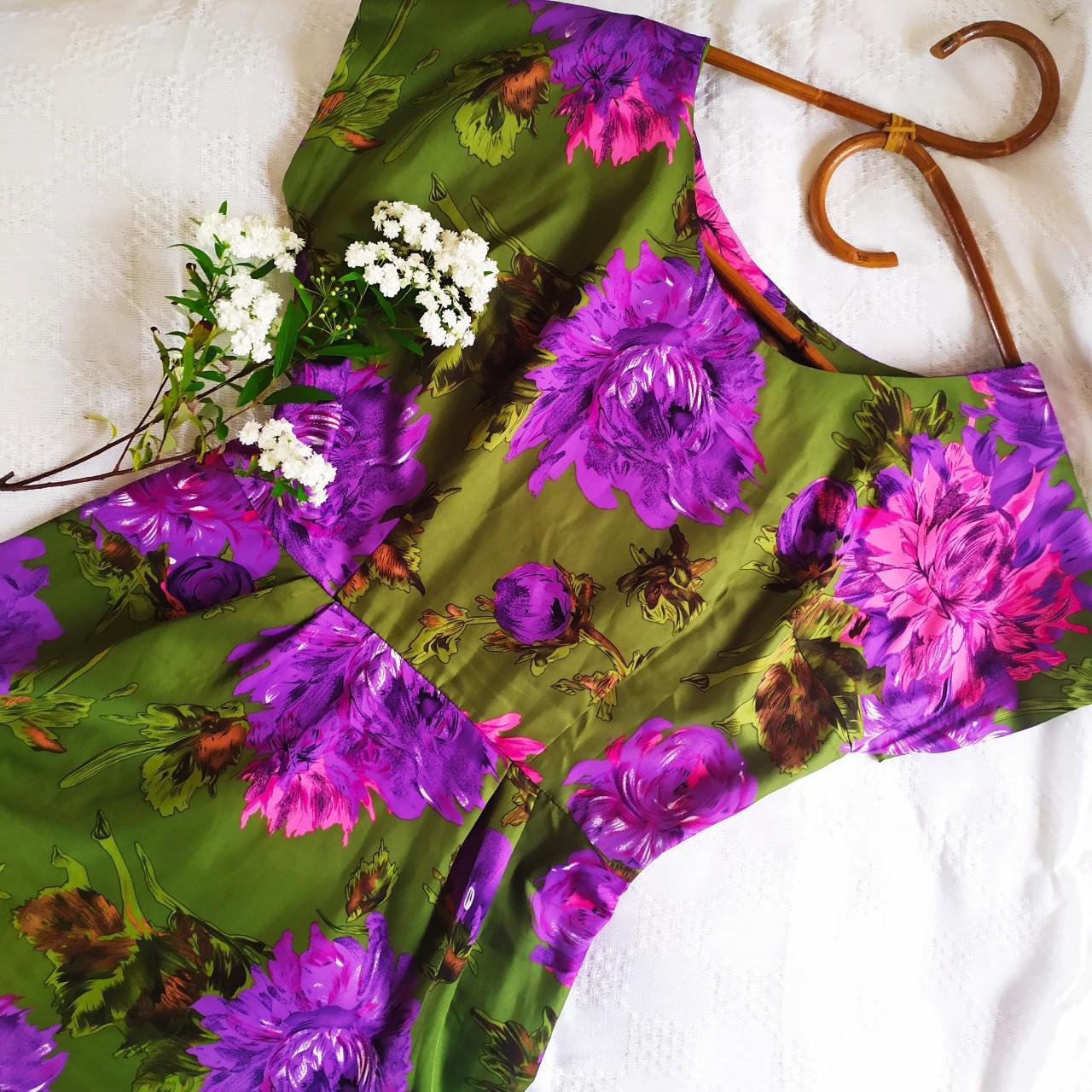 vintage-handmade-floral-dress-lovely-green-and-depop