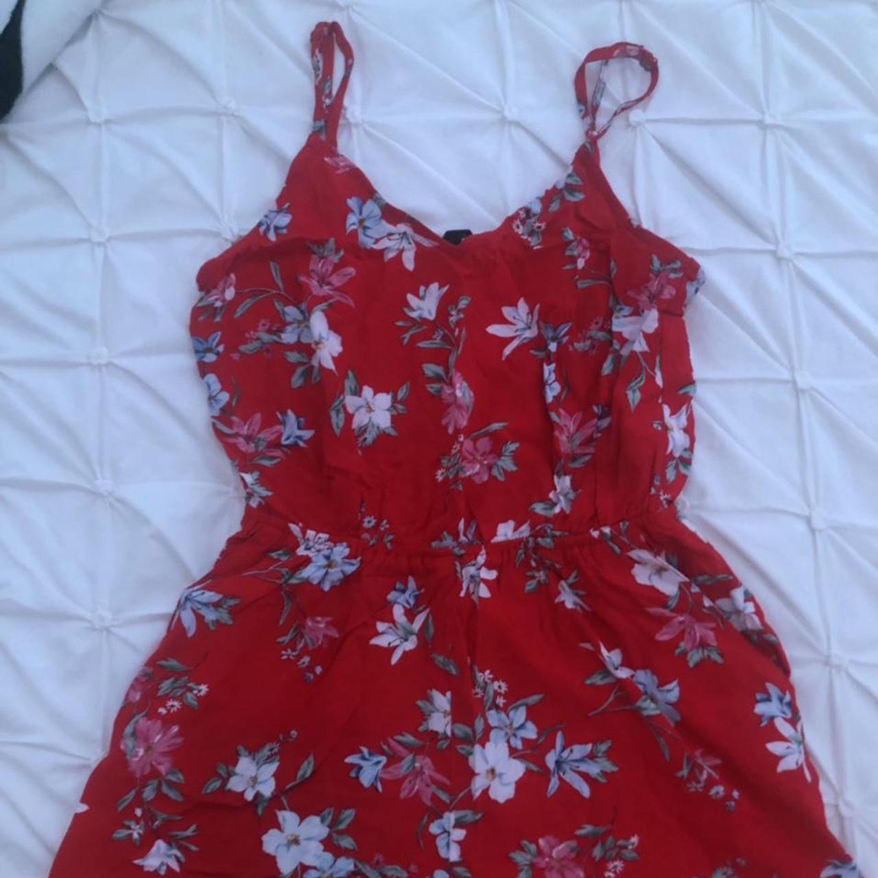 H&M floral playsuit. Light breezy material and... - Depop