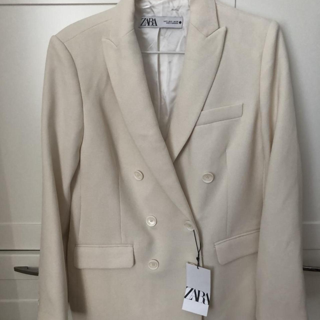 zara straight cut double breasted blazer