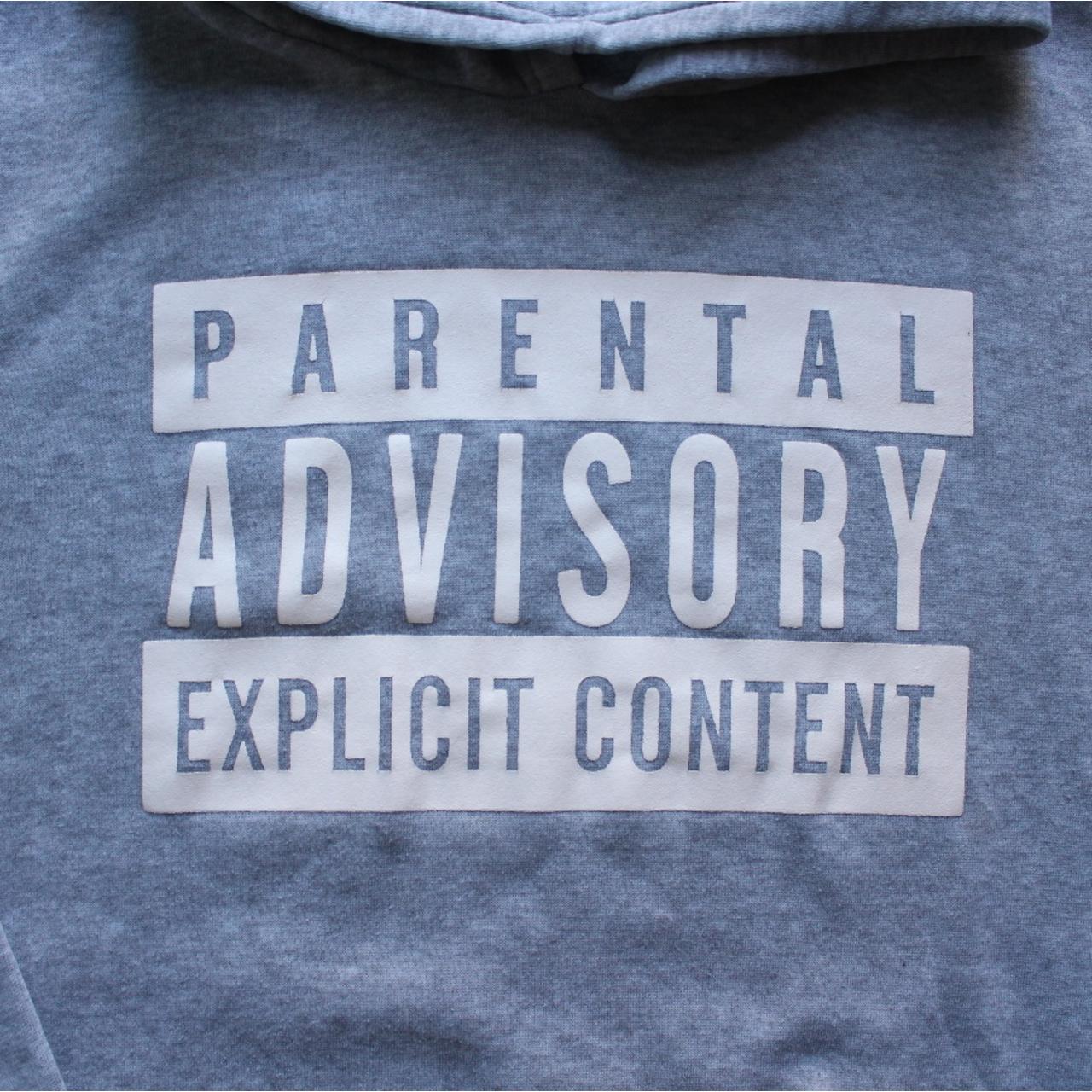 Parental Advisory Explicit Content grey hoodie Depop