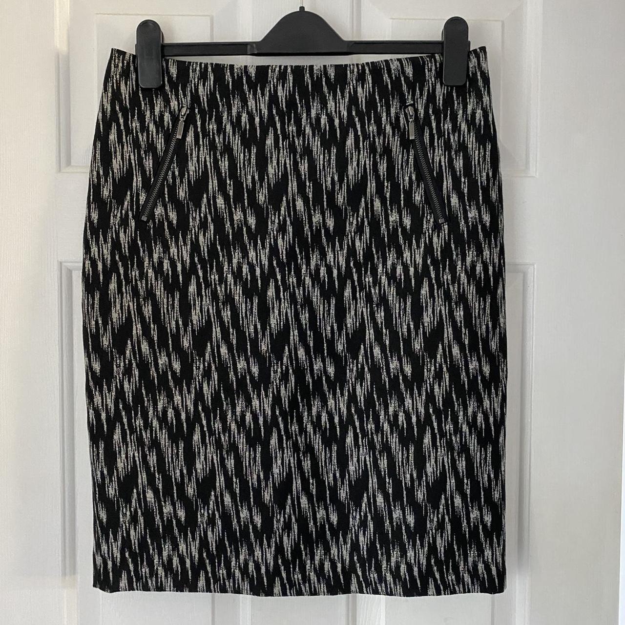 M&S, Black pencil skirt, size 12 Knee length with... - Depop