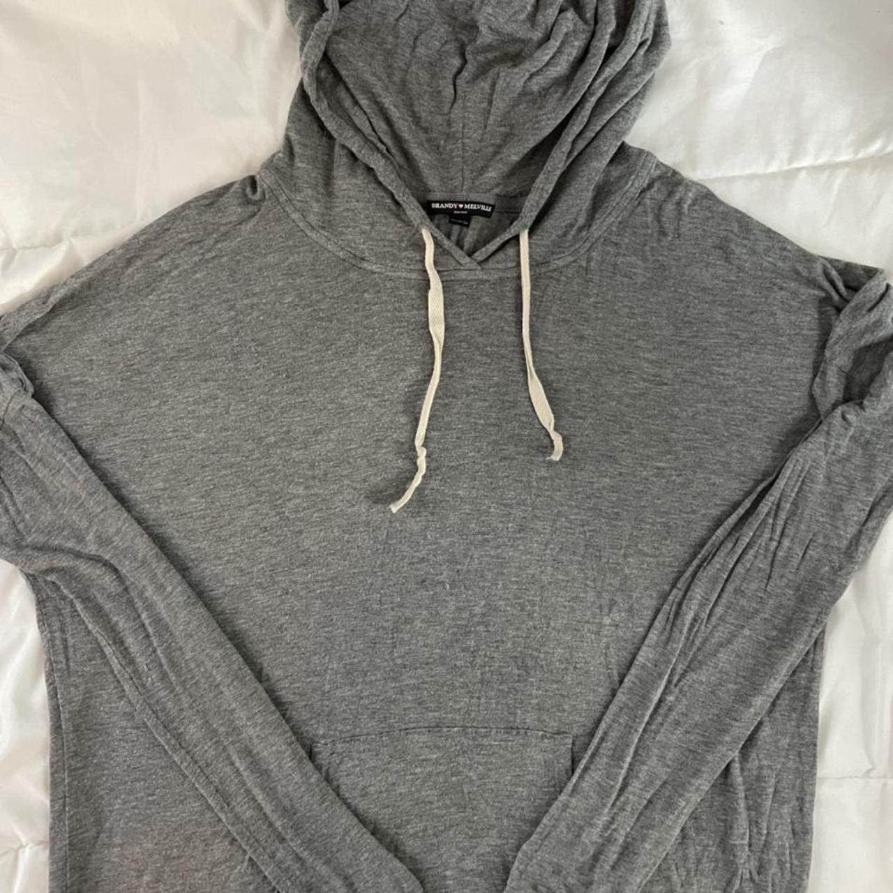 Grey Brandy Melville hoodie Light material Older... - Depop