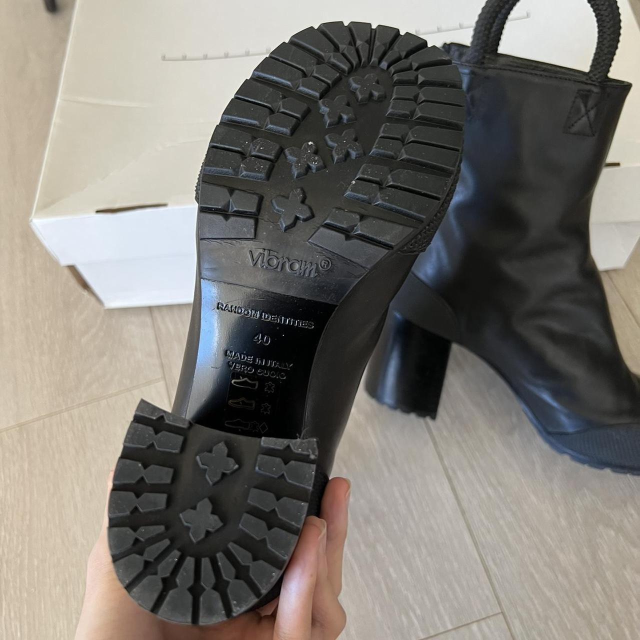 靴 random identitys Black worker boots RANDOM IDENTITIES BOOT-01 WORKER LEATHER BOOT BLACK | 50%OFF SALE