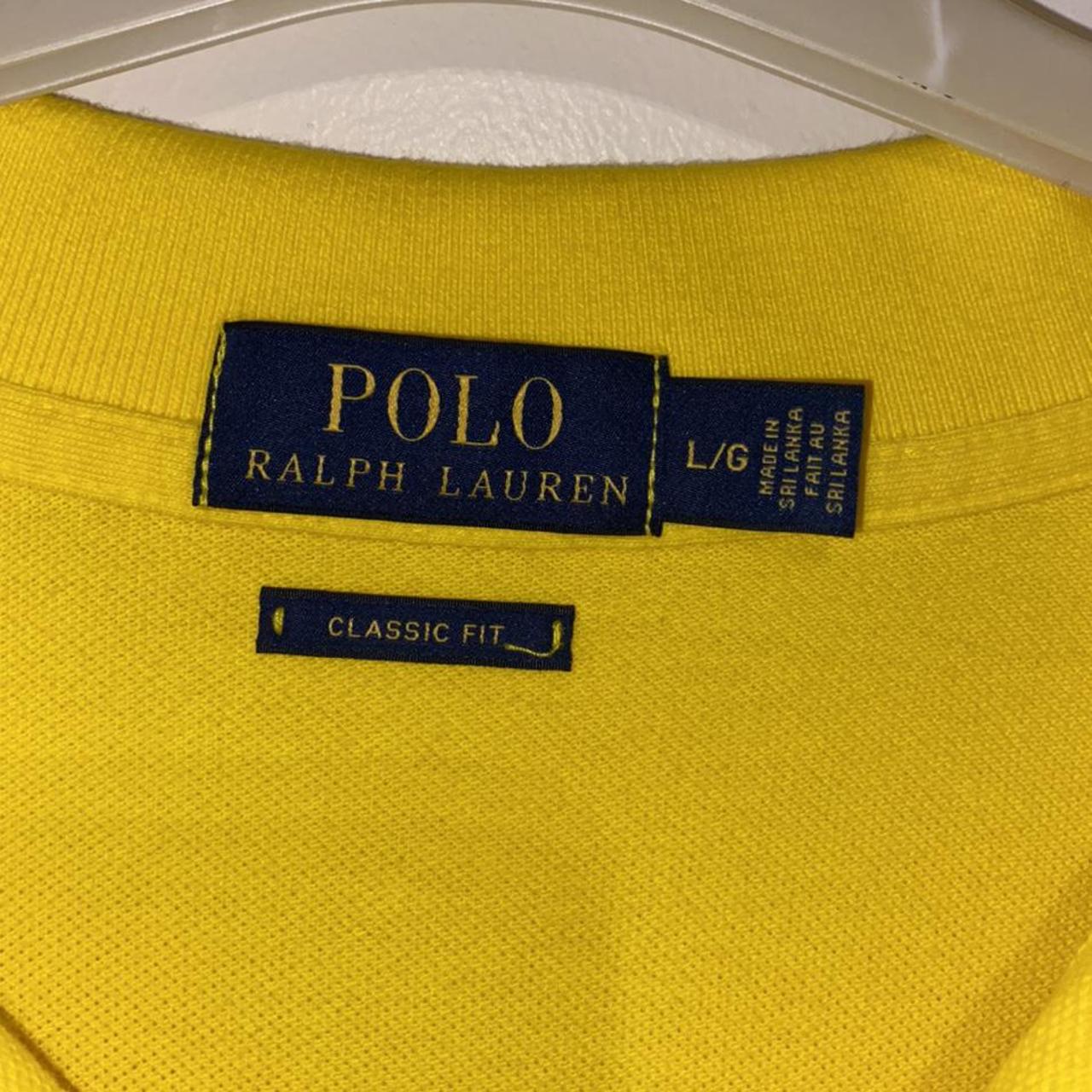 Ralph Lauren Polo Shirt in yellow with purple Ralph... - Depop