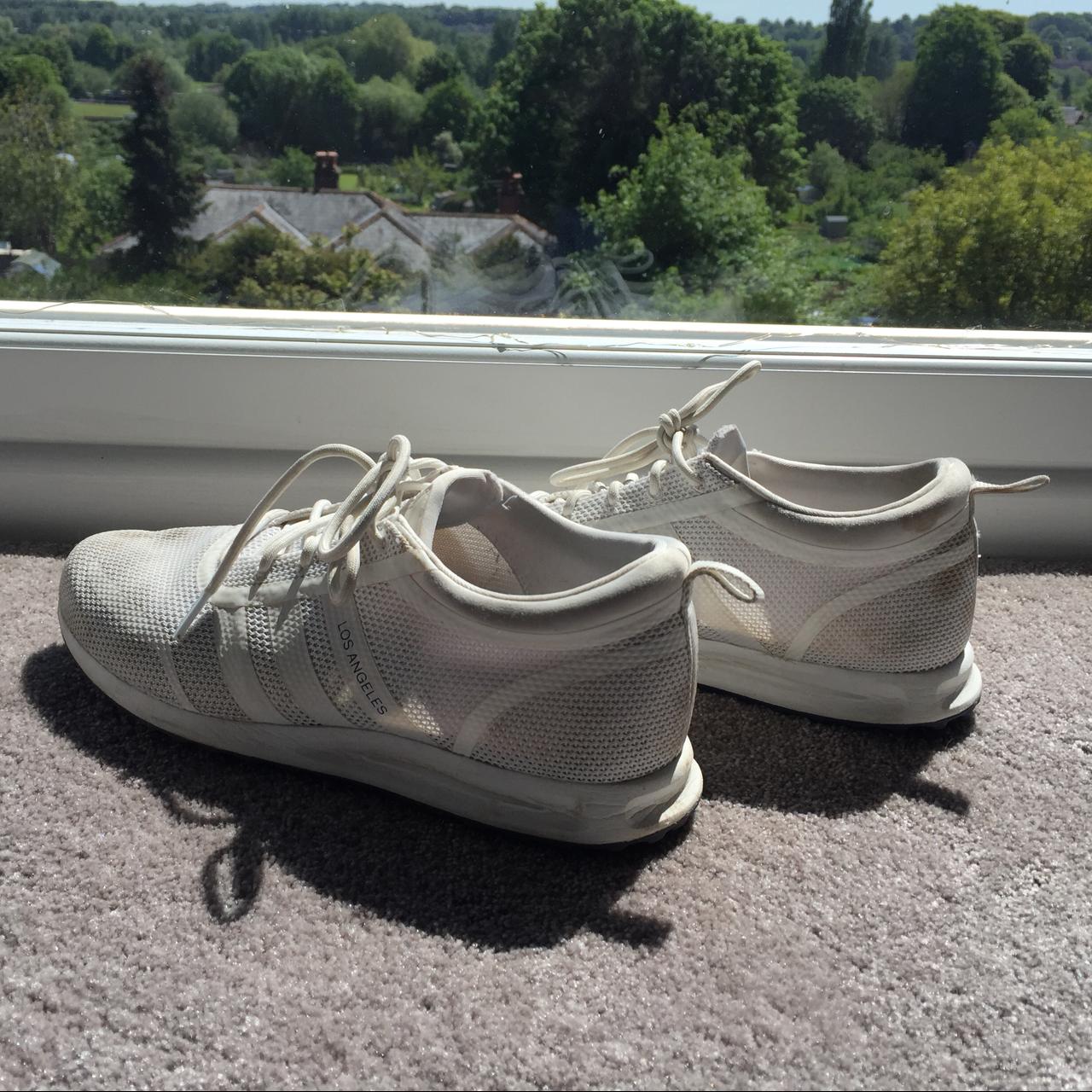 mens white adidas la trainers