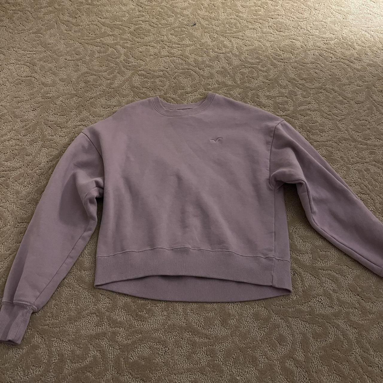 Lavender purple hollister cropped sweater - Depop