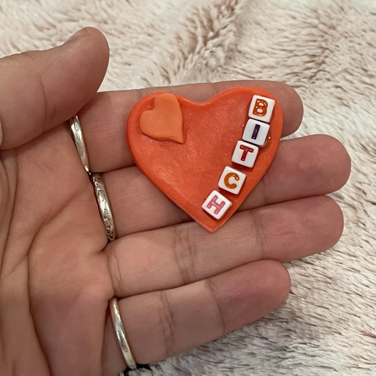 ❤️‍🔥 polymer clay pin #heart #pin Depop