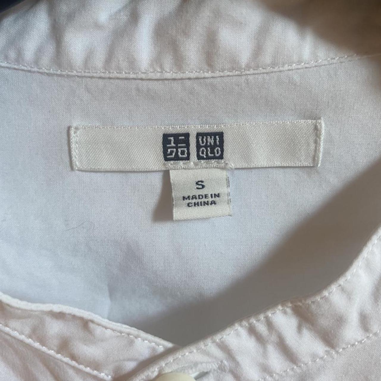 Uniqlo white shirt, grandad collar Size small... - Depop