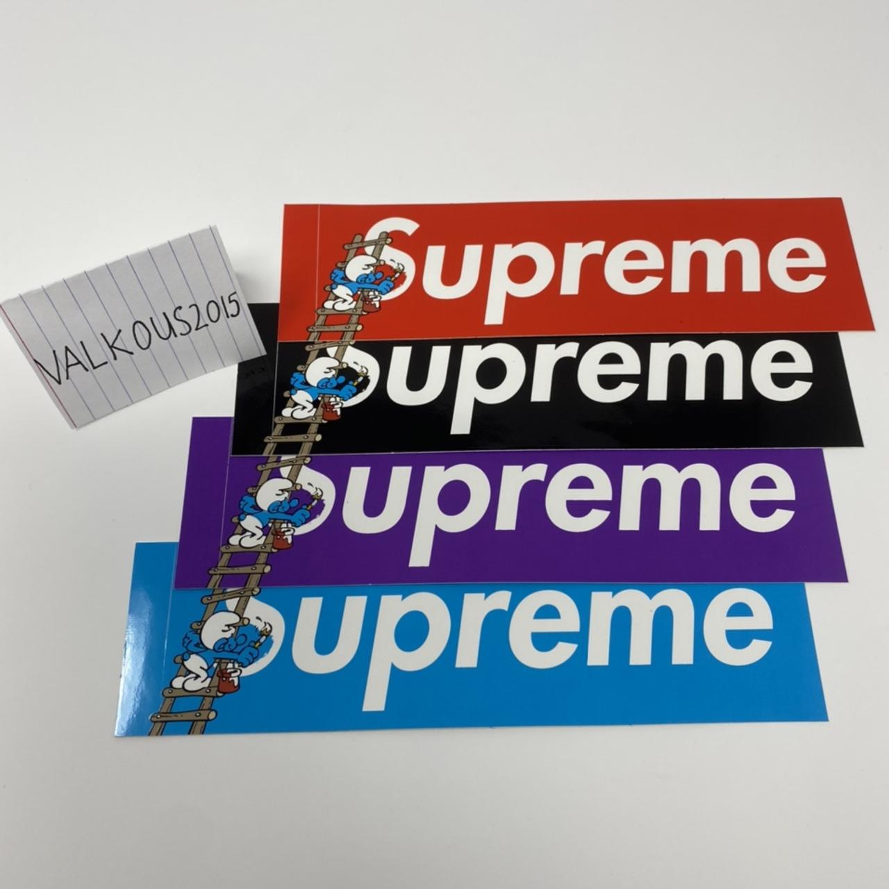 Blue supreme box outlet logo sticker