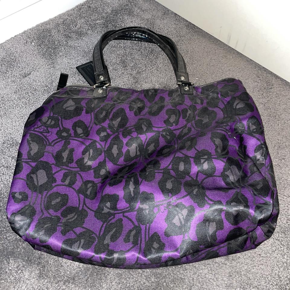 Purple cheetah print coach purse hot sale