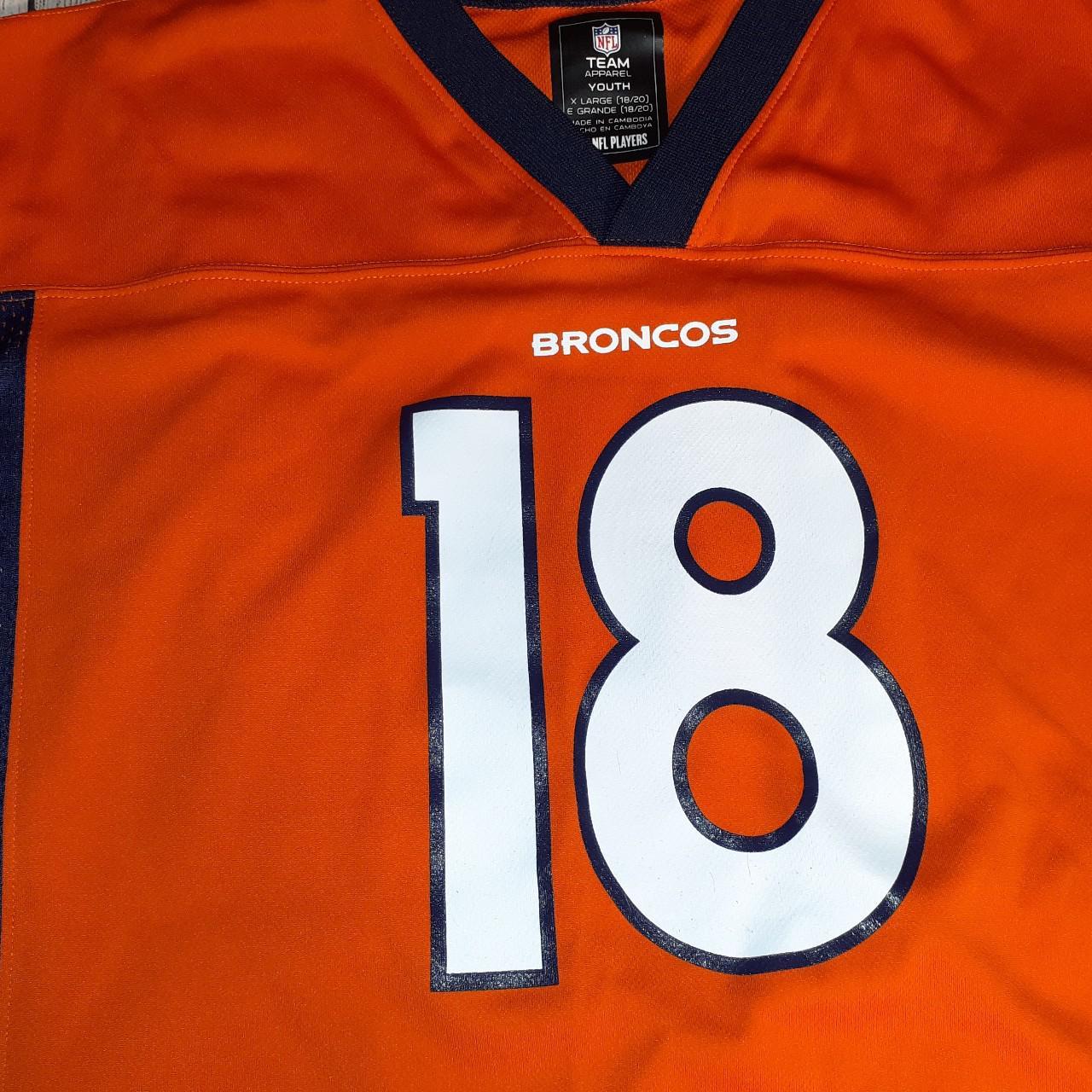 Denver Broncos Peyton Manning 18 Orange Jersey Youth Size XL 18/20