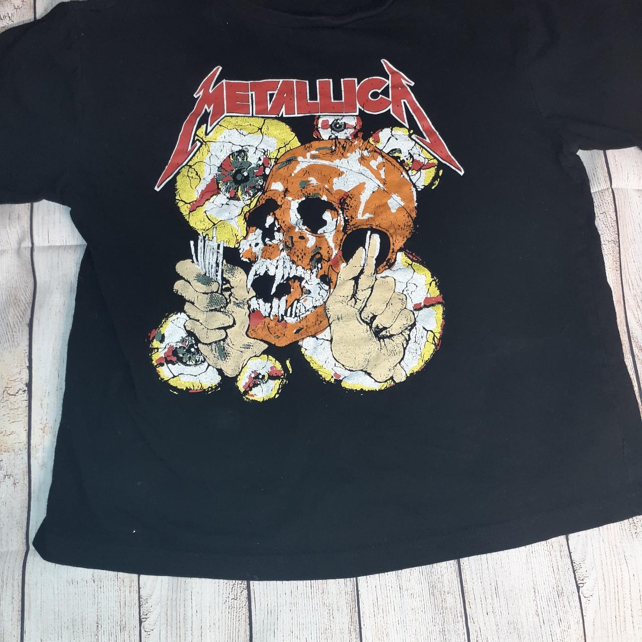 Shein METALLICA cd lgo SHORTEST STRAW SHIRT 22x18 - Depop