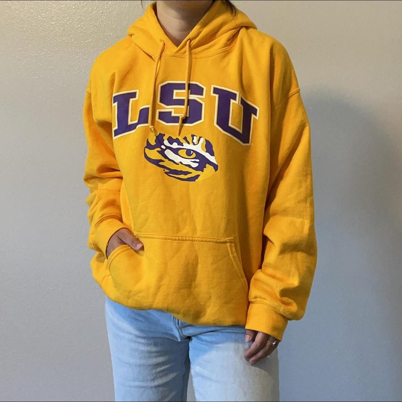 Yellow LSU Hoodie Mens large. In perfect... Depop