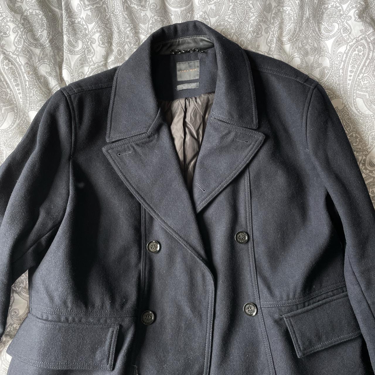 Zara Double Breasted Smart Coat Quilted Inner - Depop