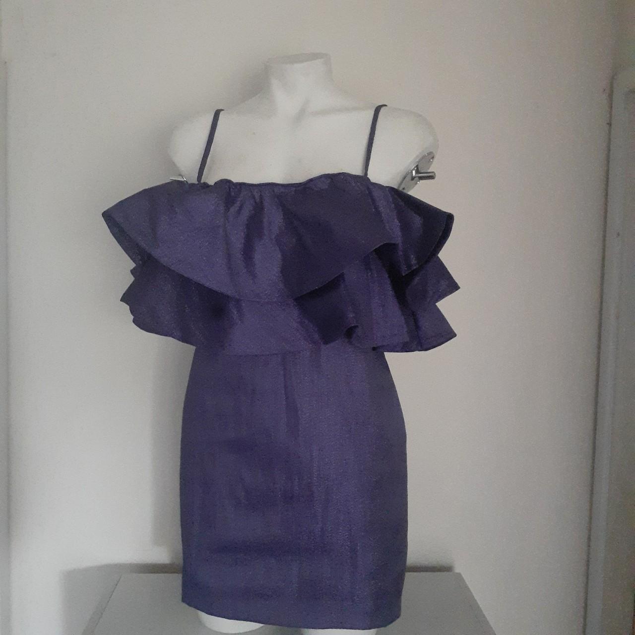 🍇 Spectacular ZARA deep purple shiny mini dress with... - Depop