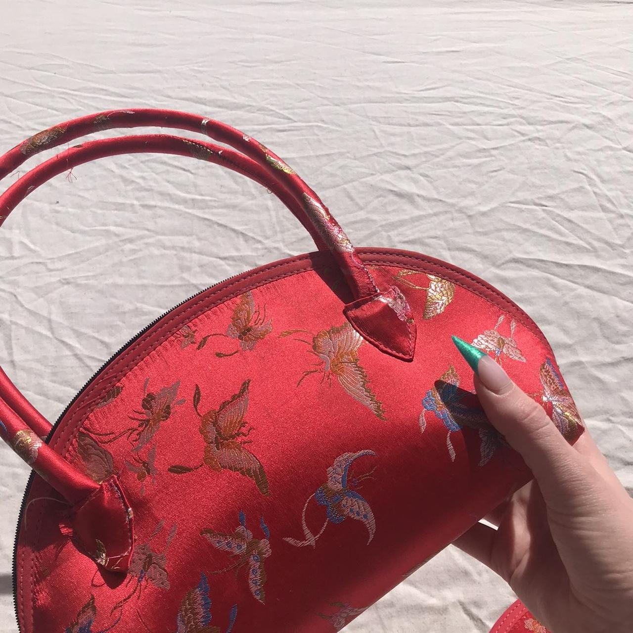 Matching bag and coin purse, satin feel fabric... Depop