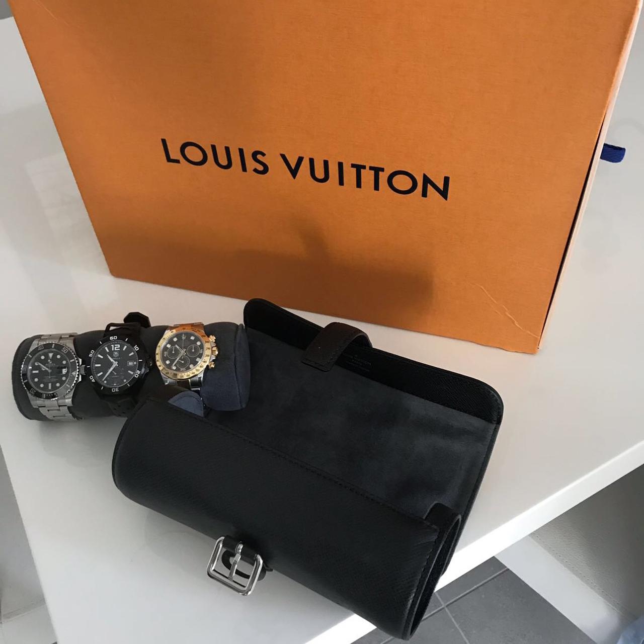 Louis Vuitton 3 watch case monogram eclipse. Rare - Depop