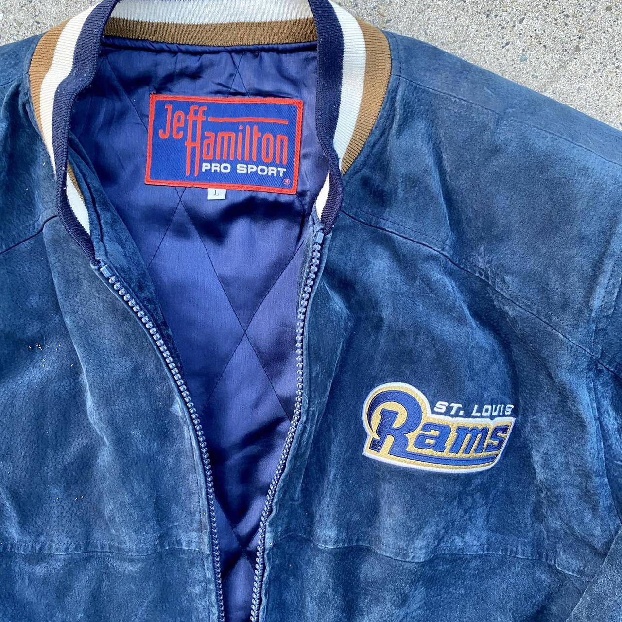 Vintage St. Louis Rams Suede Leather Varsity Jacket Size Large