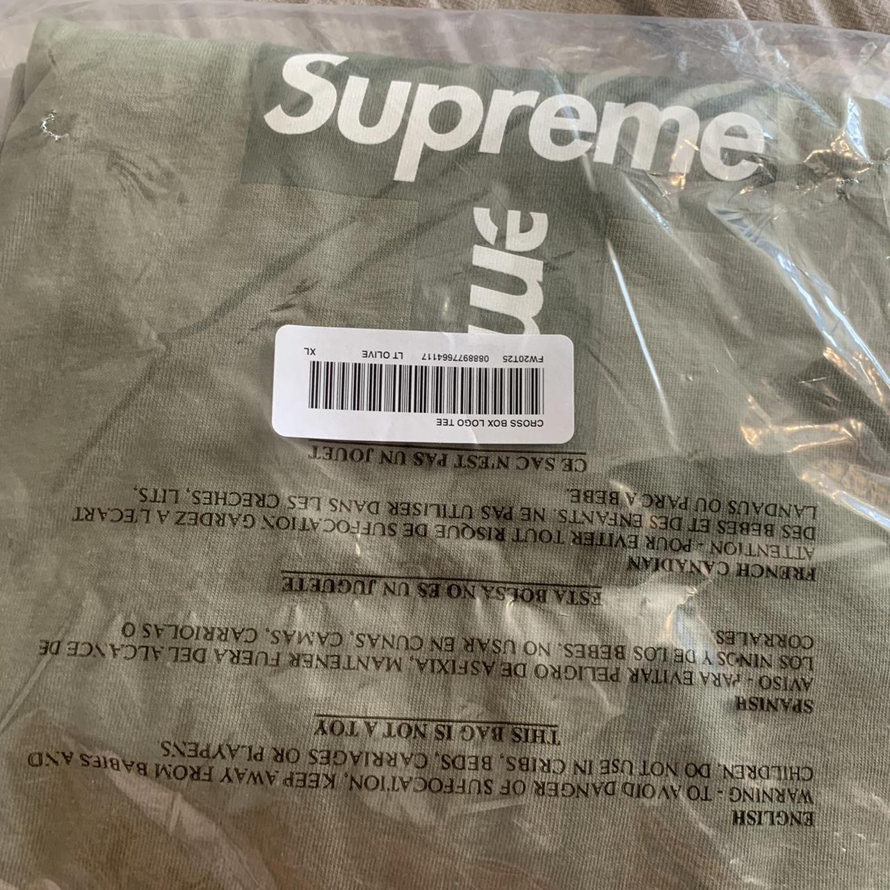 Supreme Cross Box Logo Tee Light Olive XL Brand new... - Depop