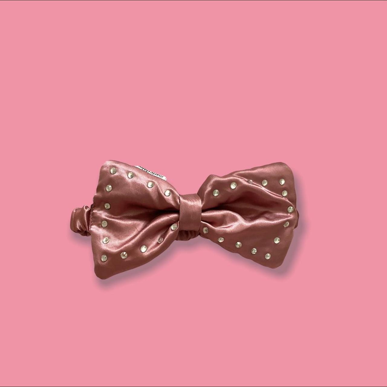 Pink bow headband! Brand new pink with rhinestone... - Depop
