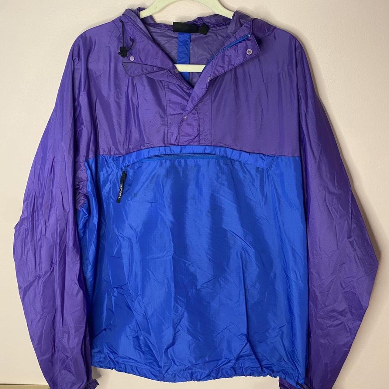 Patagonia blue and purple wind breaker, super... - Depop