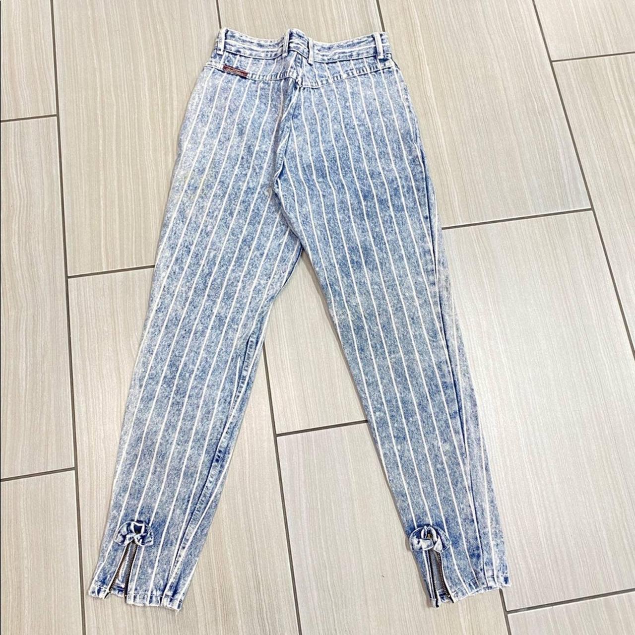 Check out these denim striped jeans. These jeans are... - Depop