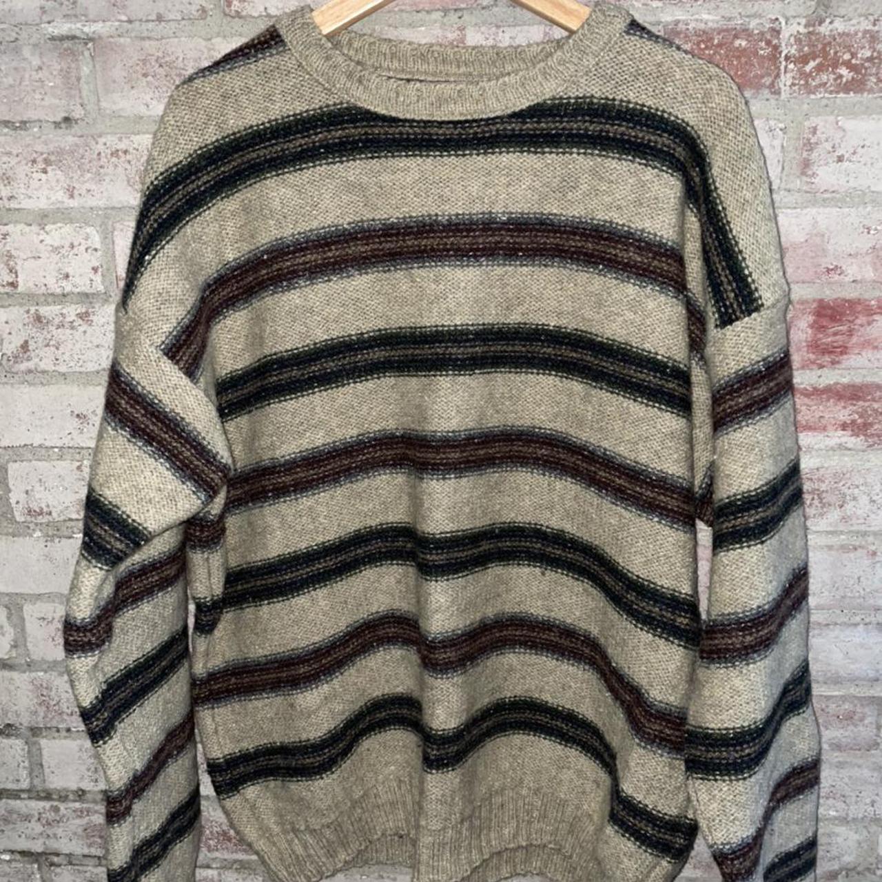 Woolrich Wool Blend Sweater Mens Large Striped... - Depop