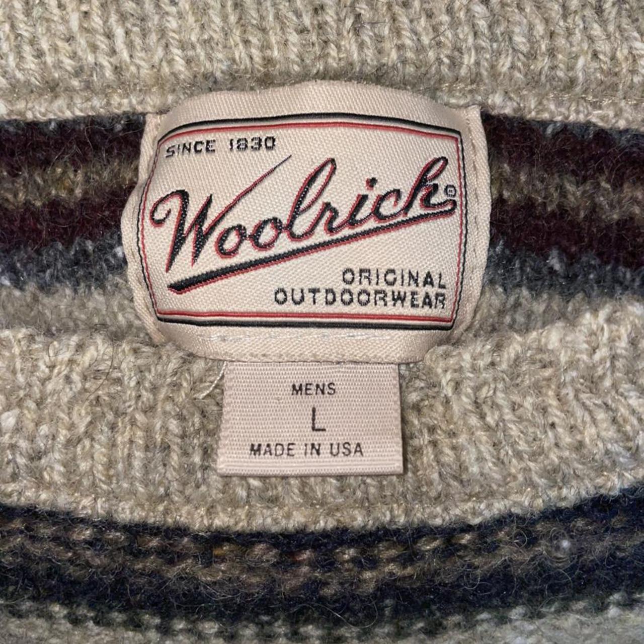 Woolrich Wool Blend Sweater Mens Large Striped... - Depop