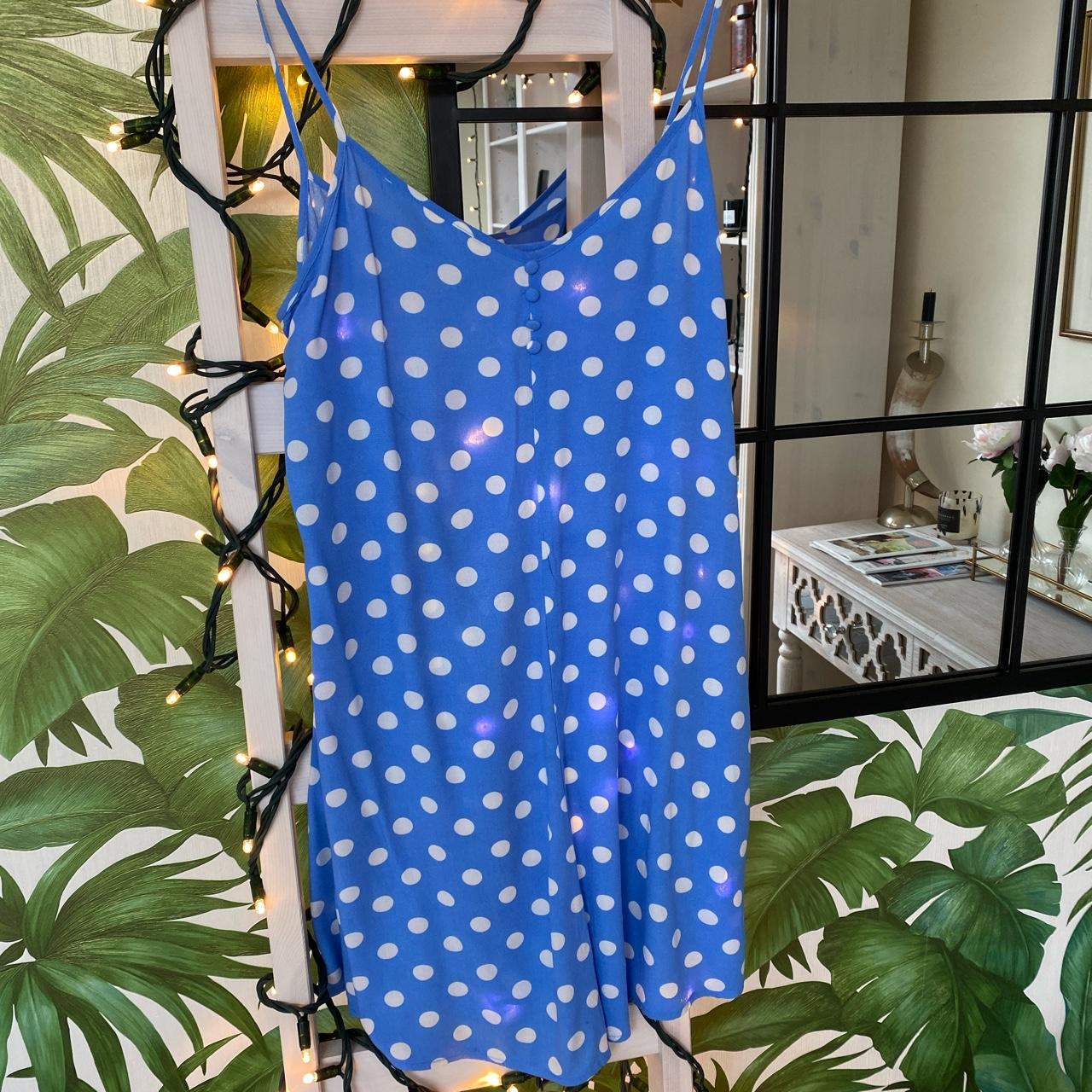 Mango blue clearance polka dot dress