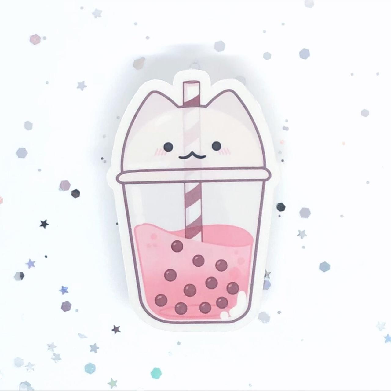 Kawaii Cat Bubble Tea Sticker by Me - Pixels