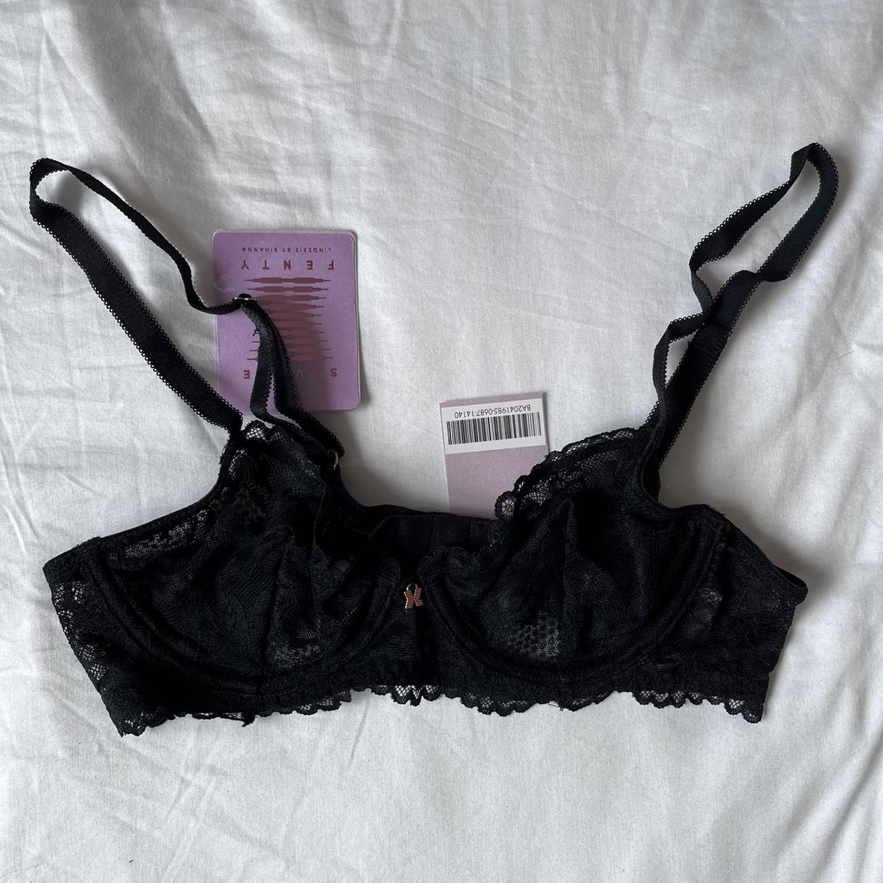 Savage X Fenty Black Lace Bra Size 32A. Brand New... - Depop