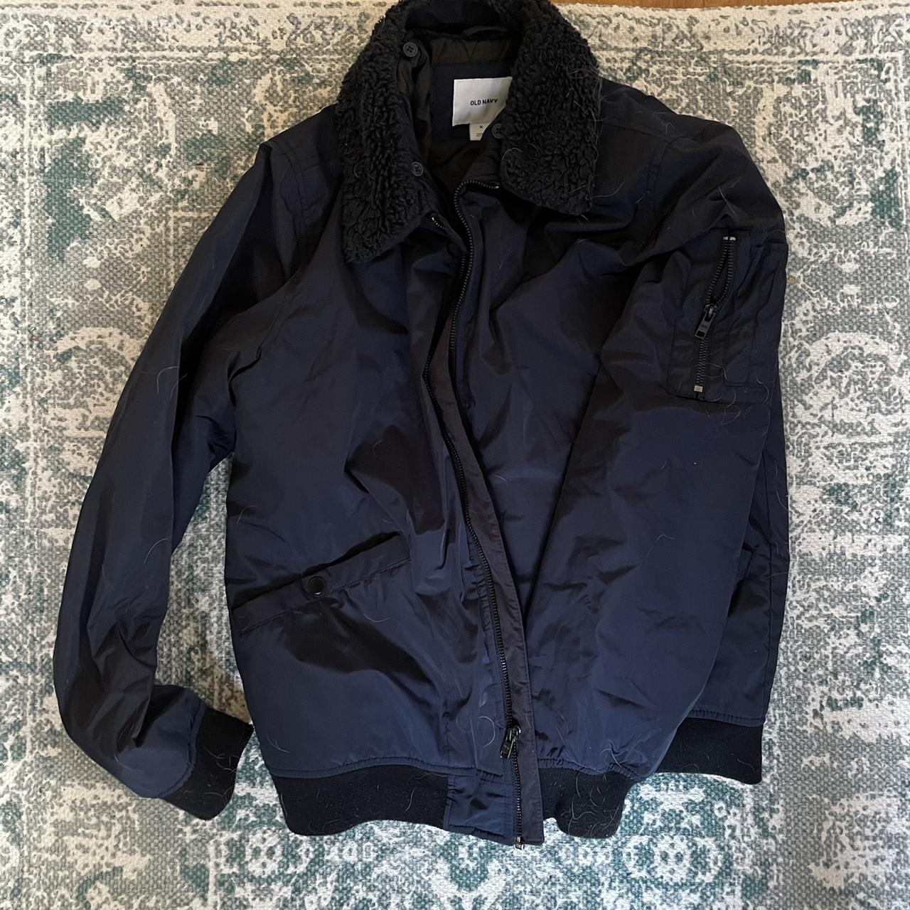 Warm and puffy trucker / bomber style jacket with... - Depop