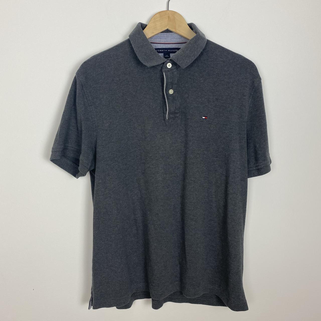 Tommy Hilfiger Grey Classic Polo Measurements: Pit... - Depop