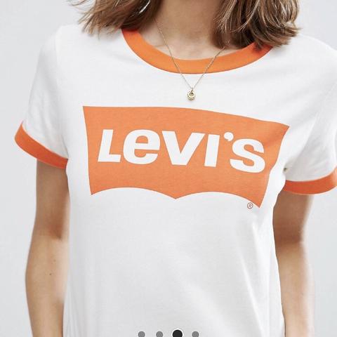 Levi's orange t store shirt