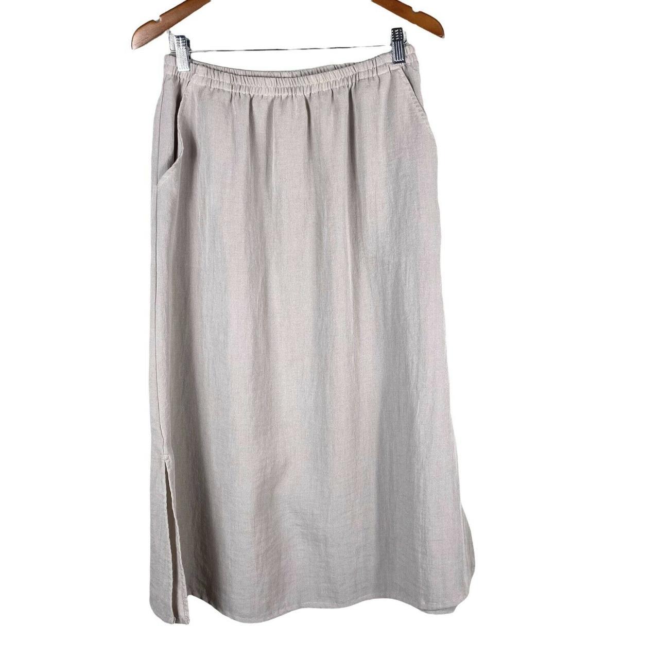 fridaze linen skirt MIDI Length With Pockets And... - Depop
