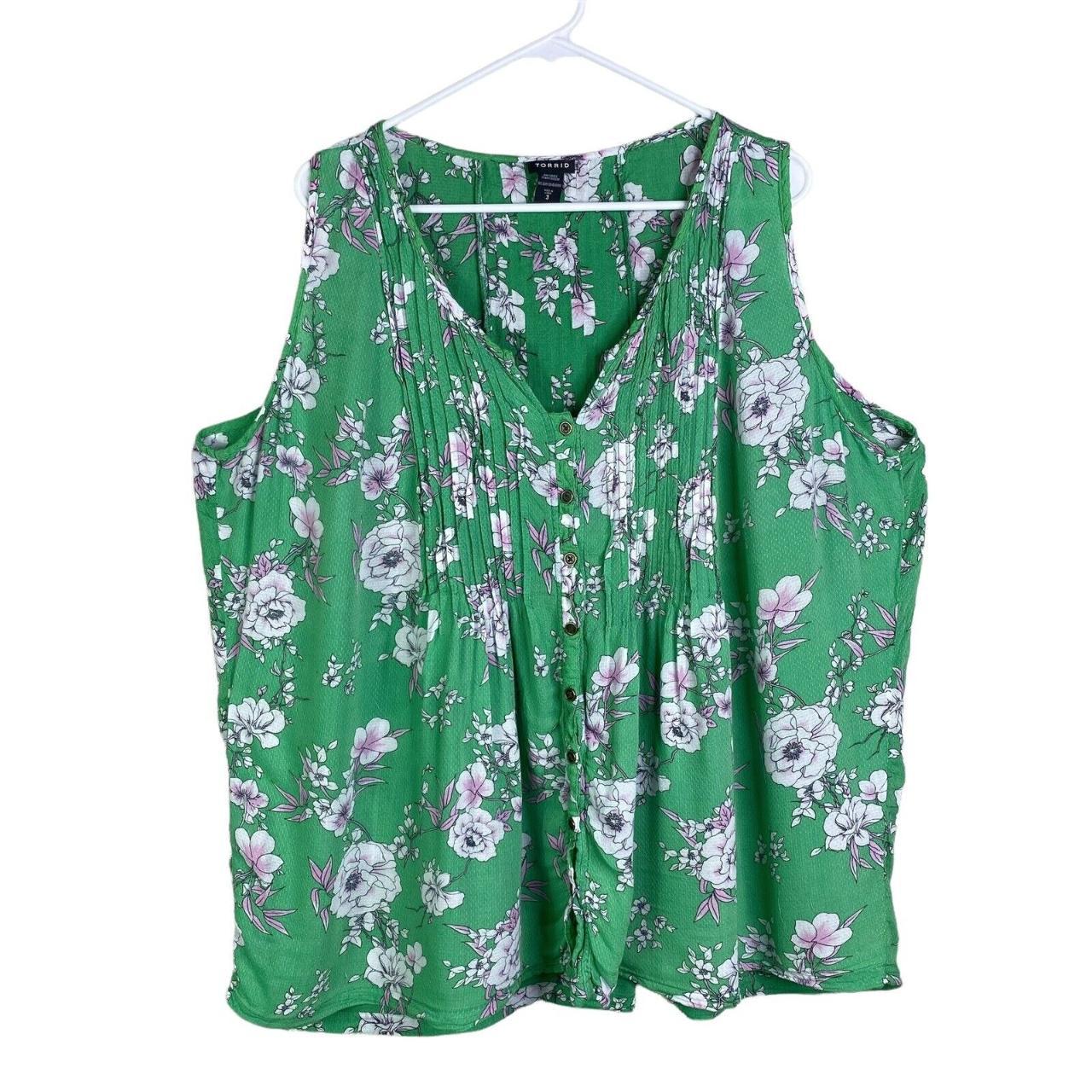 Torrid Womens 3 3X Floral Tank Top Sleeveless Shirt... - Depop