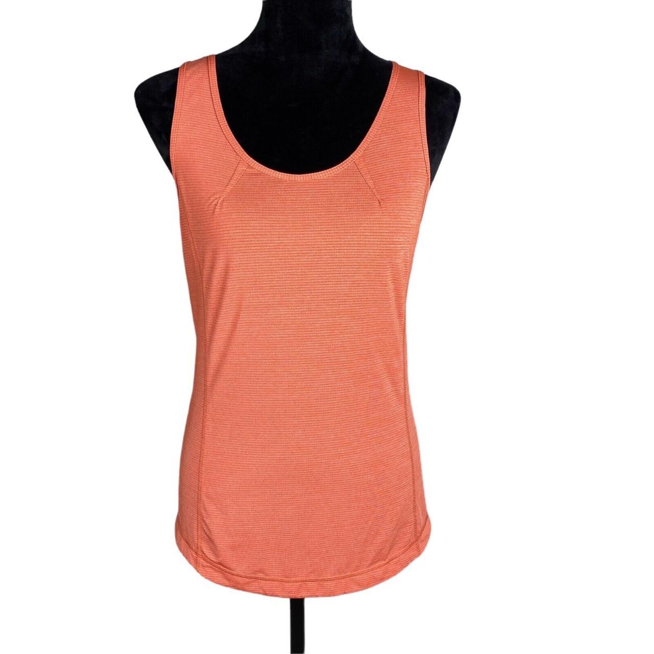 lululemon orange shimmer striped tank Women’s Size 6... - Depop