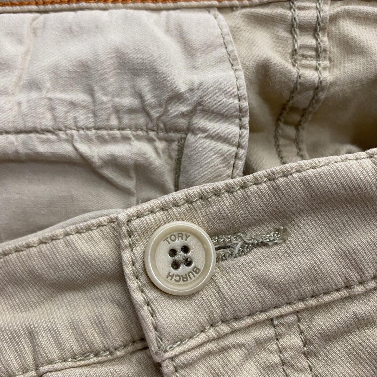 Tory Burch Women's Beige Chino Walking Shorts Size... - Depop