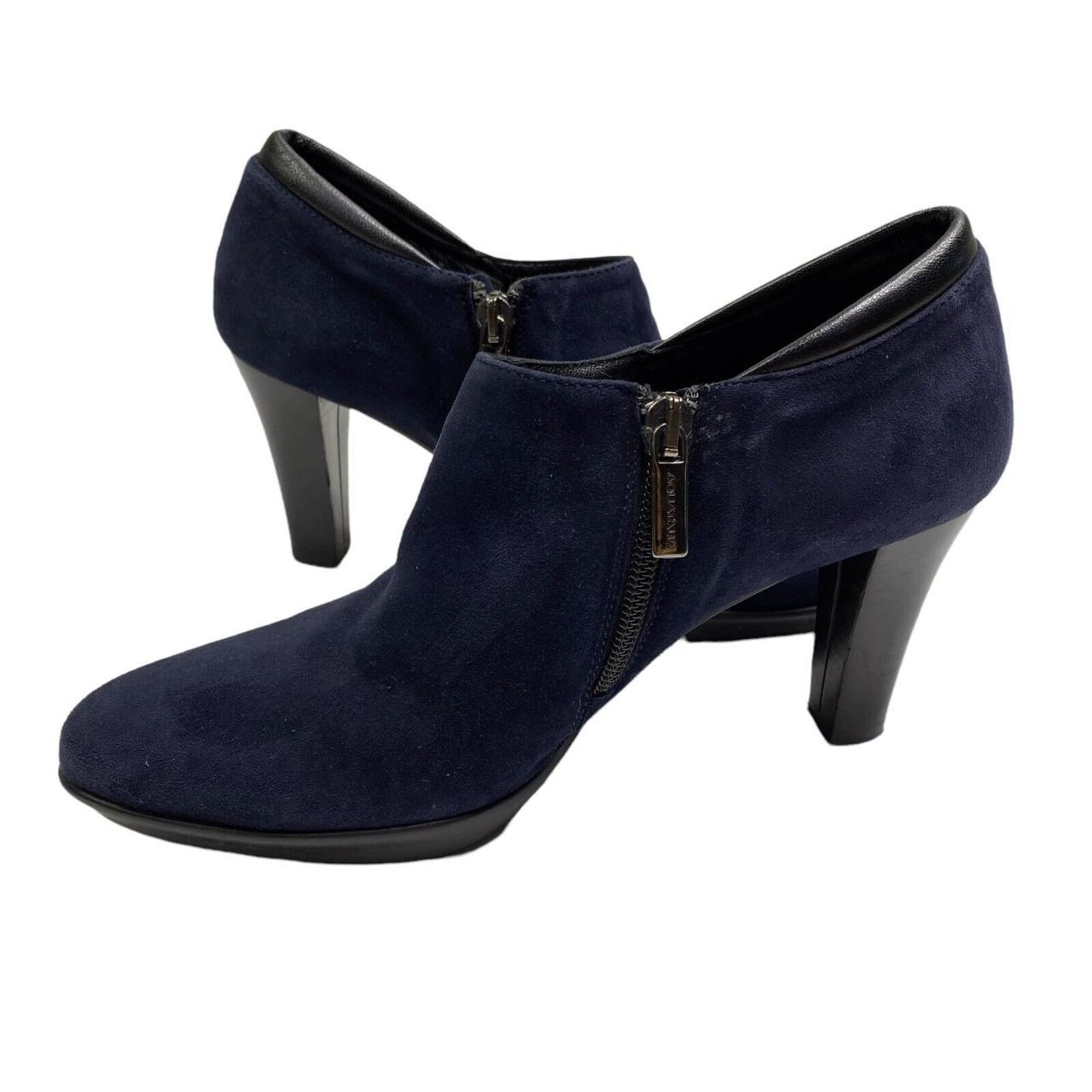 Aquatalia Vera Gomma Navy Suede Ankle Boots Size 6.5... - Depop