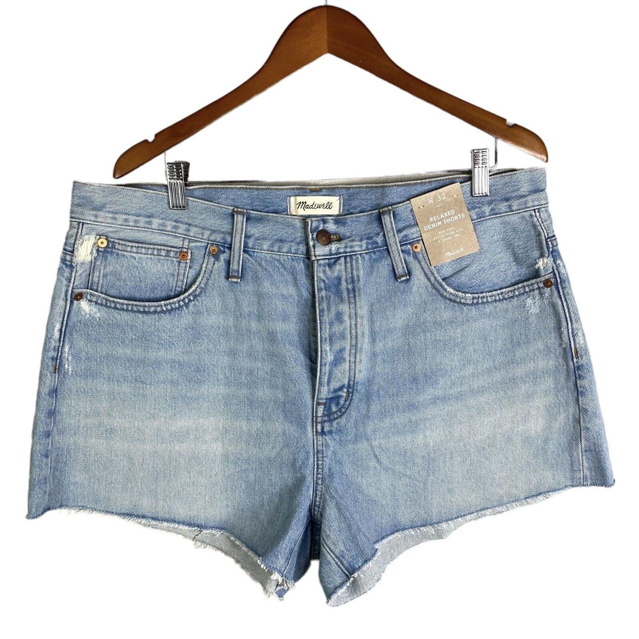 Nwt Madewell Size 32 Relaxed Denim Shorts Light Wash Depop