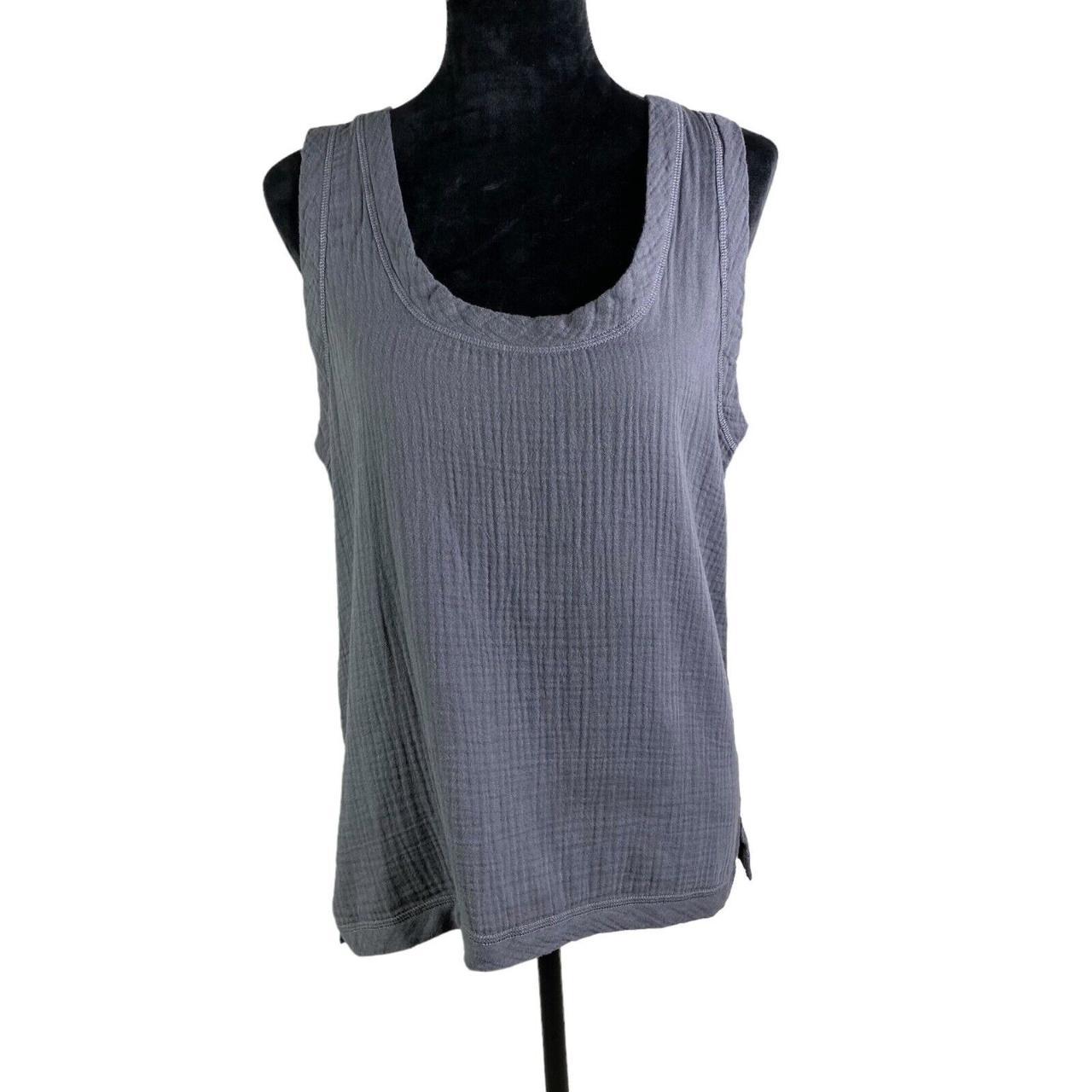 NWT Faherty Dream Organic Cotton Gauze Tank Top Gray... Depop