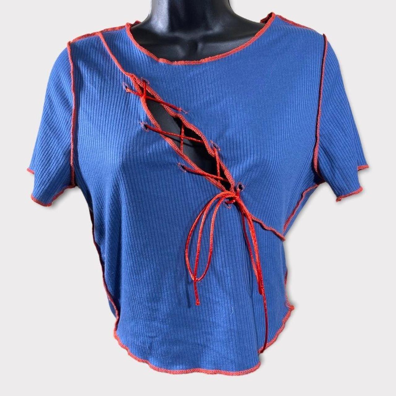 Love J Asymmetrical Lace Up Top sporty CROP TEE /... Depop