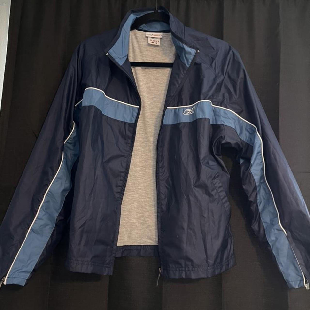 Reebok navy blue track jacket Size reads XL but... - Depop