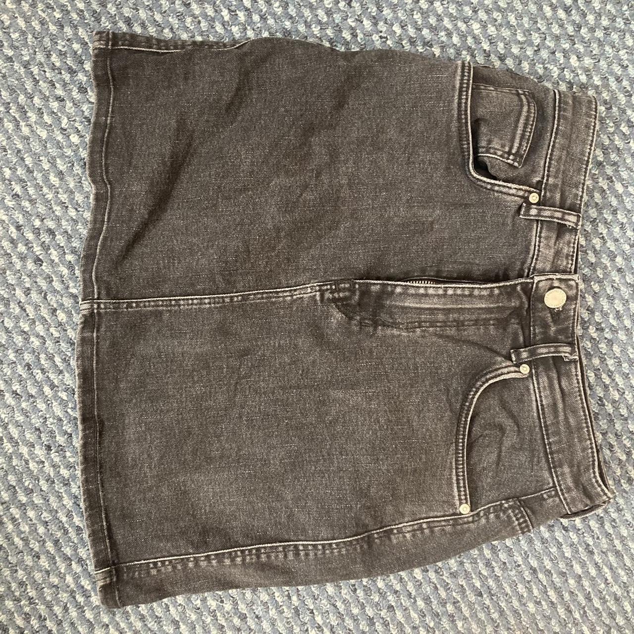 Washed Black Denim skirt Size S Zara TRF 14” across... - Depop