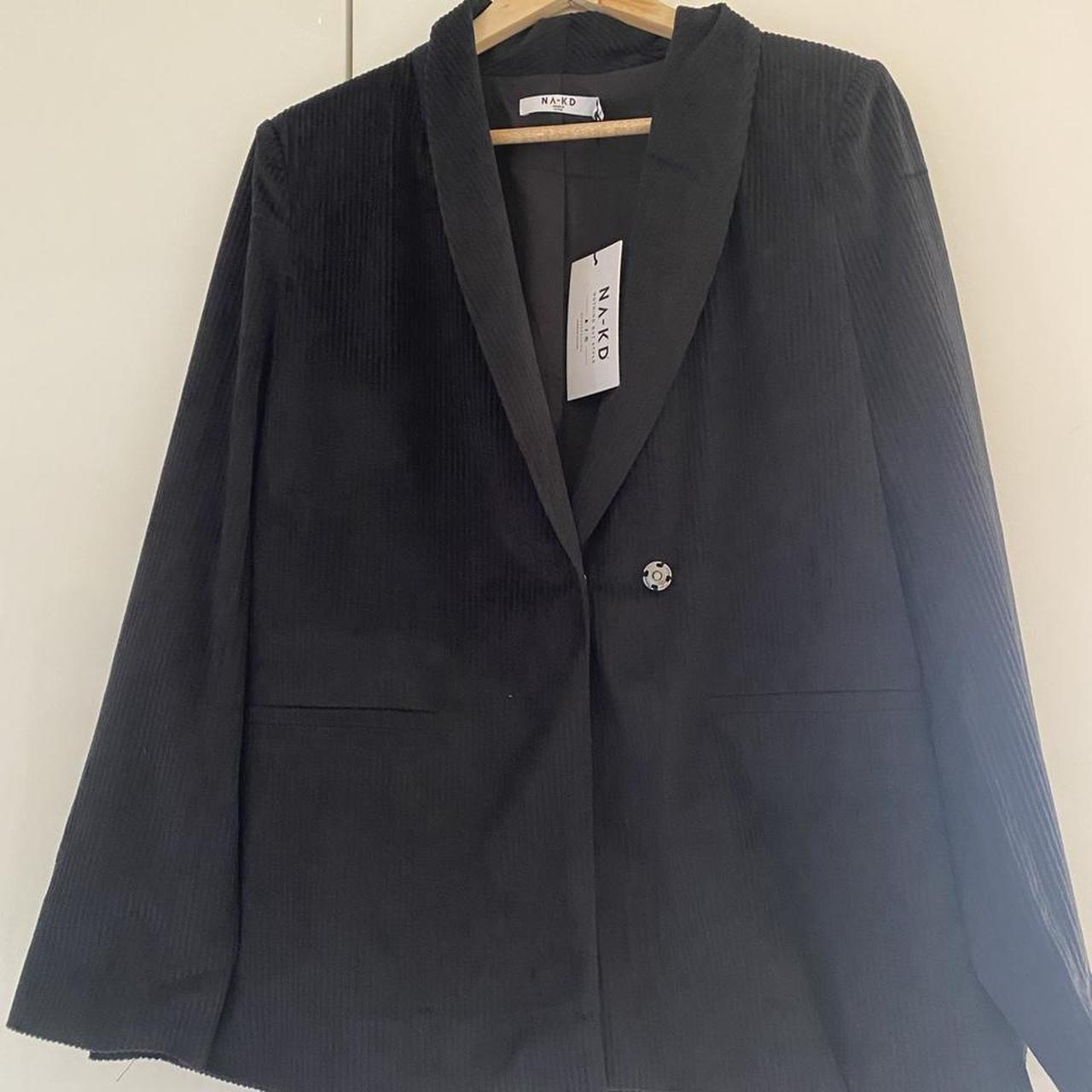 Corduroy style black blazer jacket Brand new - Depop