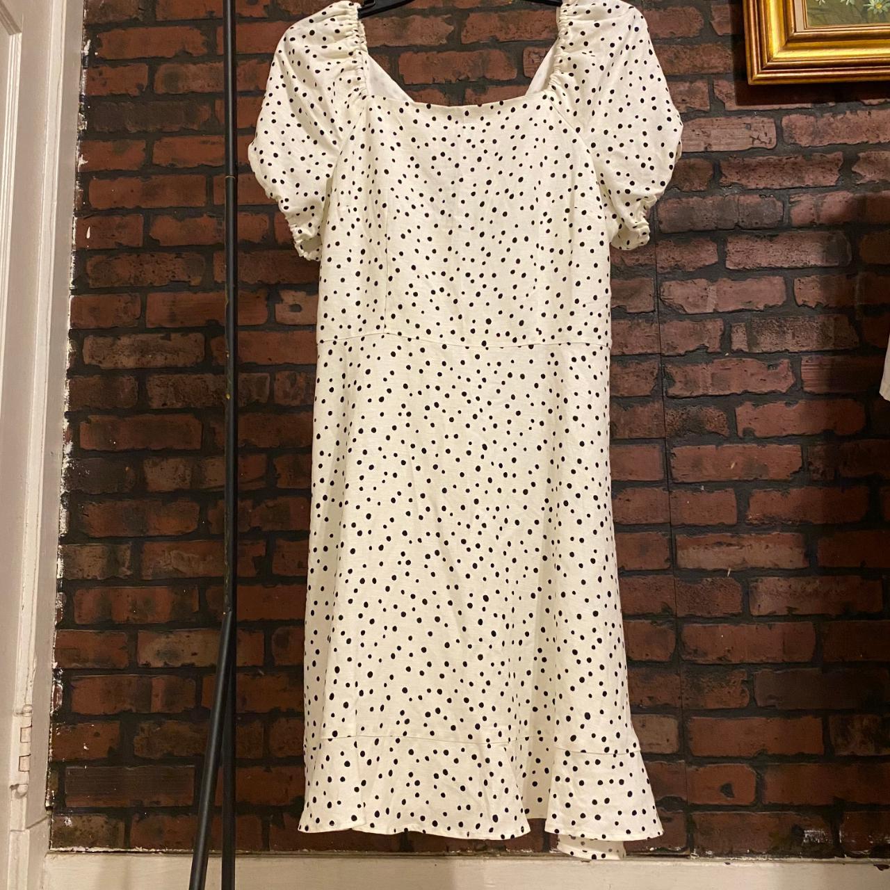 Loft black and white polka hot sale dot dress