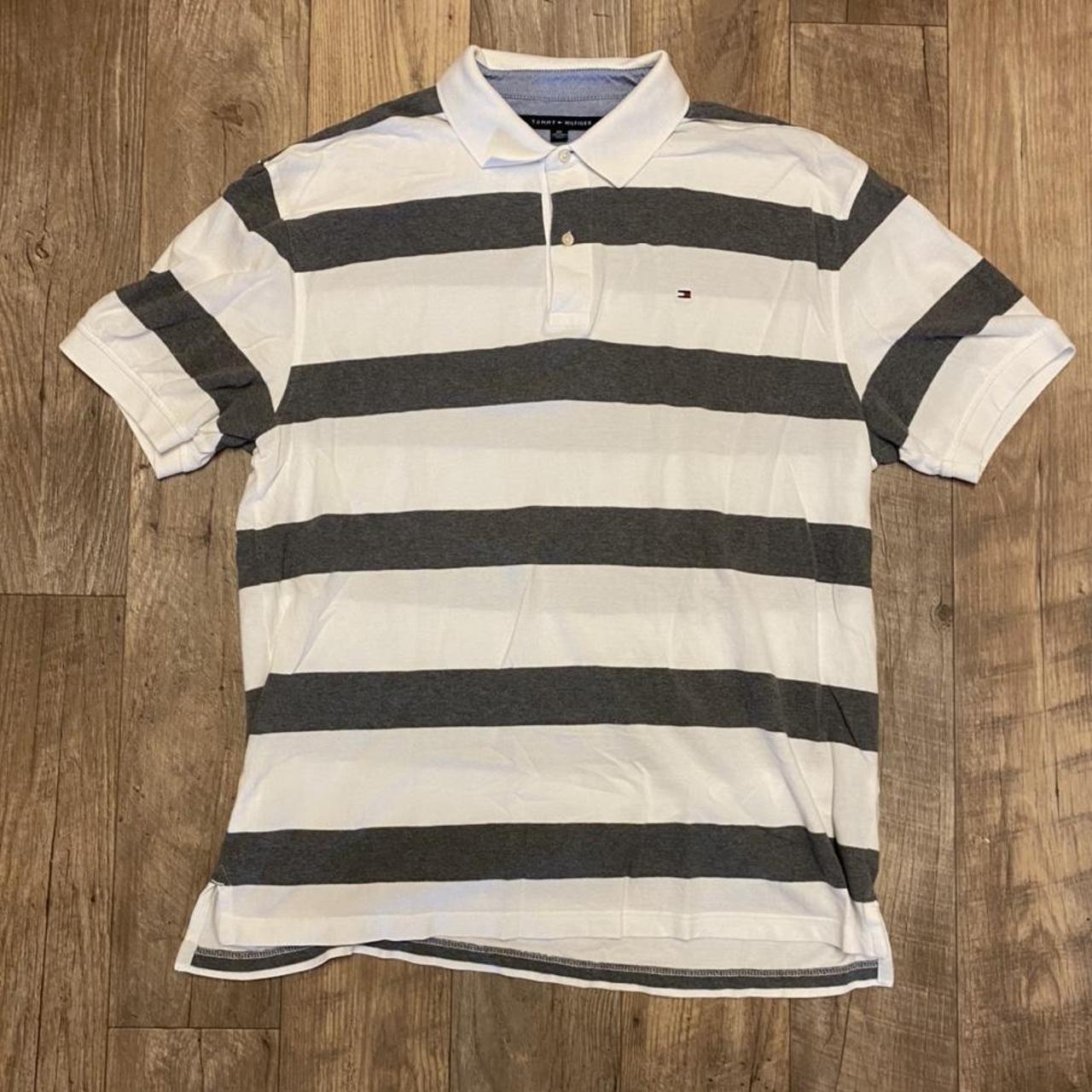 Men's White and Grey Poloshirts Depop